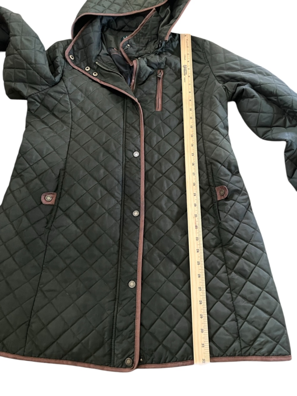 Lauren Ralph Lauren Equestrian Print Lined Quilted Barn Jacket Large - Picture 15 of 16
